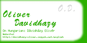 oliver davidhazy business card