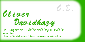 oliver davidhazy business card